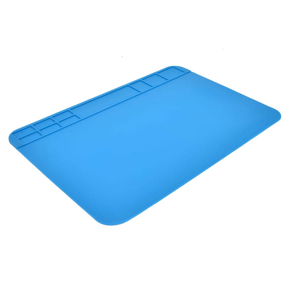 Heat Insulation Silicone Repair Mat Pad Mobile Phone Computer Repair Disassembly Work Station Desktop Mat Heat Insulation Pad Silicone Heat Resistant Table Mat Repair Tool Pad Blue