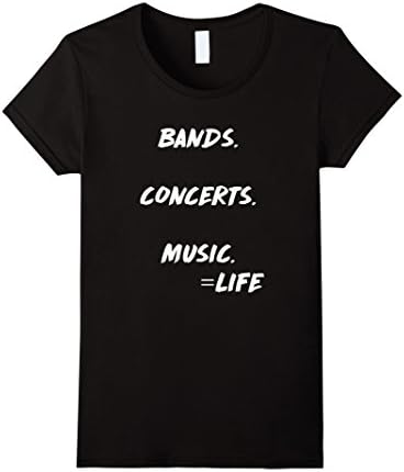 Women's Bands Concerts  Music Life Band Nerd Musician's T-Shirt Large Black
