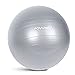 POVUMGA Exercise Ball Heavy Duty Anti-Burst Fitness-Birthing-Stability-Core-Pilates-Gym Balls for Pregnancy, Balance Ball for Desk Chair 55/65/75/cm with Hand Pump (Silver, 65cm)