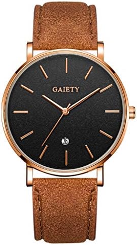 Mitiy Men's Watches,Ultra Thin Watches for Men,Minimalist Leather Band Watches Analog Quartz Dress Wrist Watch