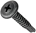 Steel Self-Drilling Screw, Black Phosphate Finish, Modified Truss Head, Phillips Drive, #3 Drill Point, #10-16 Thread Size, 1