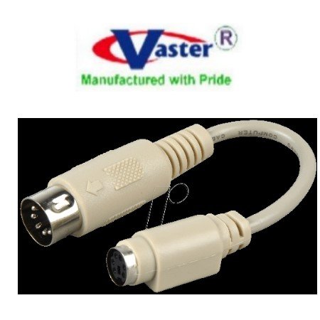 PS/2 Keyboard to Serial Computer Adapter(Din 5 Pin Male to Mini Din 6 Pin Female)