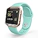 UMTELE Soft Silicone Replacement Strap with Rose Gold Frame for Fitbit Blaze Smart Fitness Watch, Small, Teal