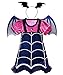 WuFun Girls Vampirina Costume Outfit with Headband Halloween Dress Up (Blue, 4-5Y)