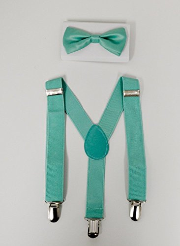 Brand New Kids Unisex Fashion Mint Green Suspenders Bow Tie Set
