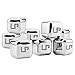 LP Whiskey Stones，Stainless Steel Ice Cubes Drink Coolers with Plastic Storage Box Tongs for Wine Soda，Best Premium Gift For Men,Set of 8（silver )