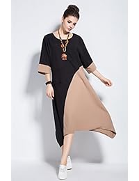 Anysize Y85 - Vestido de lino y algodón para primavera, verano, otoño, talla grande