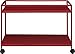 Marshall 2-Shelf Rolling Coffee Table Cart, Red Finish