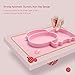 iSolem Baby Silicone Placemat, Non-Slip Toddlers Food Feeding Mat for Children, Kids, Infant, Kitchen Dining Table -Perfect Highchair Trays for Travel - Pink Cow