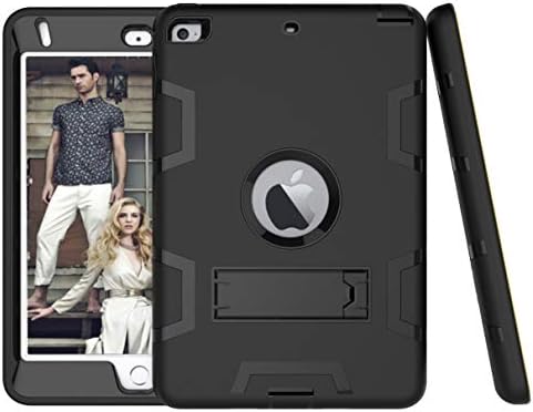 iPad Mini 5 Case,iPad Mini 4 Case,ZERMU Heavy Duty Kickstand Shockproof Hard Plastic+Silicone Defender High Impact Rugged Bumper Full-Body Protective Case for iPad Mini 5th Generation 7.9"/iPad Mini 4
