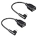Tendak (Pack of 2 Micro USB 2.0 On-The-Go (OTG) Cord Cable Adapter Male Micro USB to Female USB for Samusung S6 Edge S4 S3 Android or Windows Smart Phones Tablets (Black+Black)