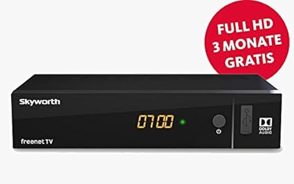 SKYWORTH SKW-T21 digitaler terrestrischer HD DVBT2 Receiver [H.265, HDMI, Irdeto: geeignet für freenet TV] - [HDMI, SCART, US