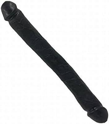 JHDWS 17.72 Inch Long Massager Toy for Lesbian Health - Two Heads - Realistic PVC Toys (Black)