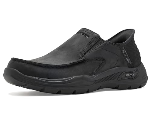 Skechers USA Men's Mocassins Arch Fit Motley-Milo, Noir/Noir, 14 X-Wide