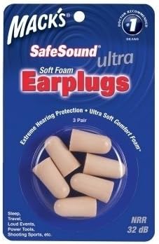 Macks Safesound Ultra - Soft foam earplugs - 3 pairs 32db by Macks Safesound Ultra