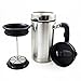 Planetary Design Desk Press Coffee Travel Mug - French Press with Bru-Stop Technology - 2 Spill Proof Lids - 20oz - Brushed Steel,Stainless Steel
