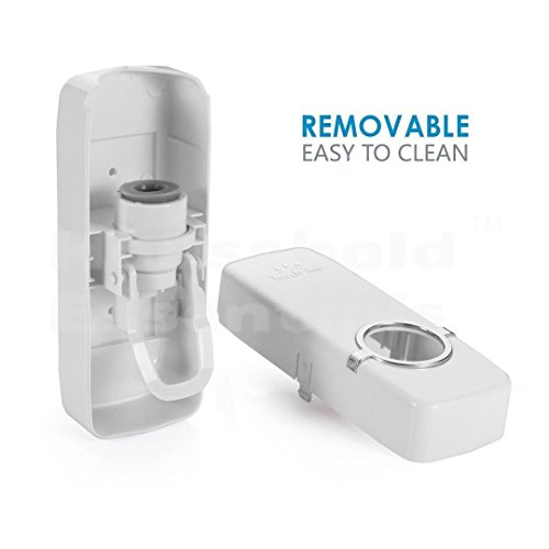 Novias Hands Free Toothpaste Dispenser Automatic Toothpaste Squeezer and Toothbrush Holder Set for 5 Brushes