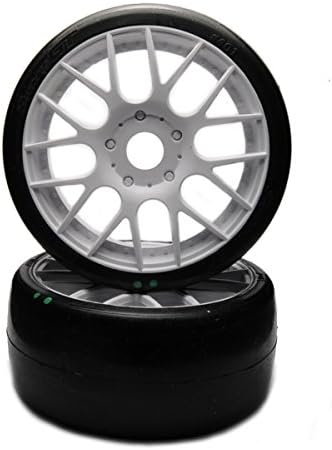 Sweep 1/8 GT Belted Slick EXP 40deg GT8 Pre-Glued on EVO White 16 Spoke (2)