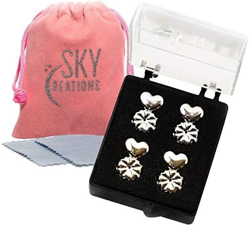 Magic Earring Backs - Our Lifts Will Do Wonders for Your Lobes! 2 Pairs of Adjustable Hypoallergenic Lifters (Sterling Silver & 18K Gold Plated) - Jewelry Pouch & Jewelry Polishing Cloths Included!