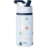 Simple Modern Kids Summit Water Bottle with Straw Lid | 14oz Stainless Steel Cup Insulated Tumbler Tumbler for Boys, Girls, School | Ships at Sea