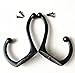 8 Pieces Coat Hooks Wall Mounted 35 LB Utility Hooks Cup Metal Hooks Dual Robe Hook Rustic Hooks Retro Double Hooks Coat Hanger and 18 Pieces Screws (Black Color)