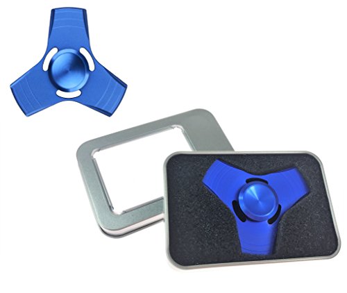 Fidget Spinner EDC Hand Spinner Focus Fingertip Spinner Fidget Toys Metal High Speed Relieving ADHD, OCD , Anxiety, Stress and Boredom ULTRA FAST BEARING Guarantee 1 min Spin Time(Electric Blue)