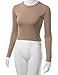 Doublju Womens Basic Long Sleeve Crop Top