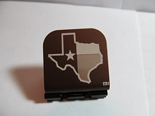 Texas Shaped Flag Laser Etched Hat Clip Brown