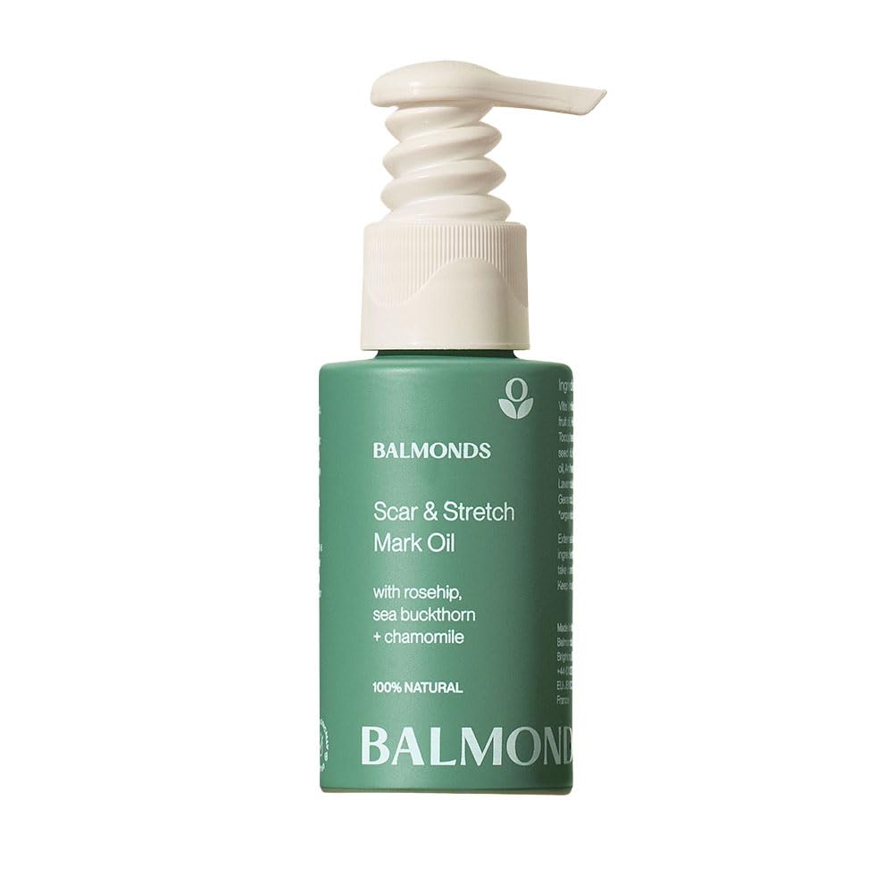 Balmonds Scar and Stretch Mark Oil 50ml - 100% Natural Blend of Rosehip, Borage and Sea Buckthorn Oils - Helps Improve The Appearance of Scars, Uneven Skin Tone, Acne Scars & Stretch Marks