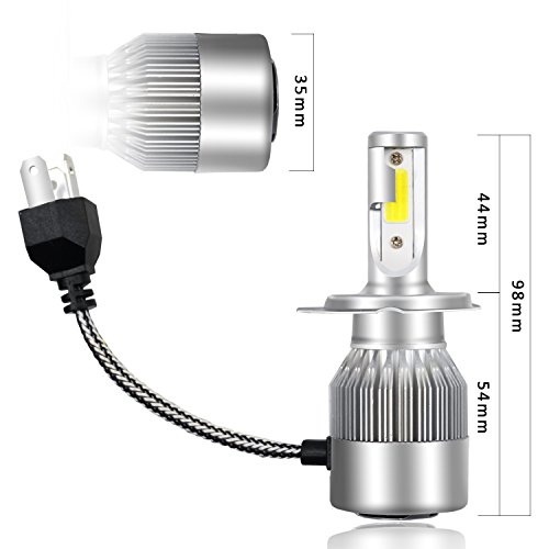 LED Headlight Bulbs Headlight bulb H4 9003 Hi/Low All-in-One Conversion Kit Led headlights H7 H8 H9 H11 9005 9006 with COB Chips 8000 Lm 6500K Cool White Beam Bulbs IP68 Waterproof,