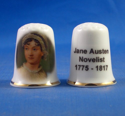 Porcelain China Collectable Thimble - Jane Austen - Free Gift Box