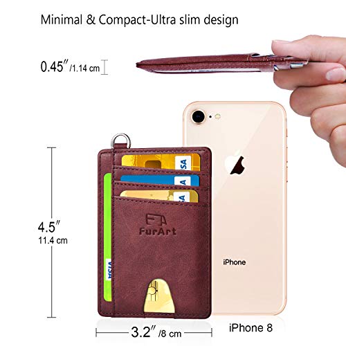 FurArt Slim Minimalist Wallet, Front Pocket Wallets, RFID Blocking, Credit Card Holder with Disassembly D-Shackle - Thumbnail 6