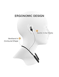 Inalámbrico Auriculares con correa para el cuello Bluetooth auriculares cancelación de ruido auriculares estéreo con micrófono, manos libres elegante de aluminio Wearables, Dentro de oído auriculares, suave cuello comfort fit diseño magnético para entrena