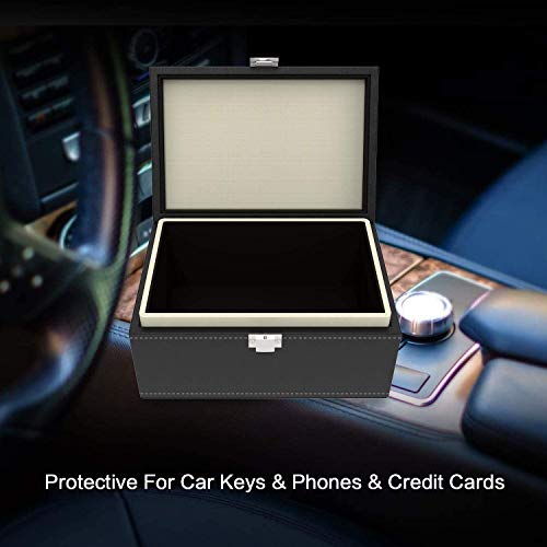Faraday Car Key Fob Protector Box, Dimgogo PU Leather Faraday Cage with