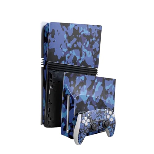Skin Compatible with PlayStation 5 Pro Bundle + Disc Drive for PS5 - Blue Moder…