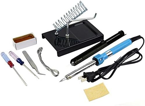 Lufore 9 in1 DIY Electric Soldering Iron Beginner Tool Kit Set With Iron Stand Solder Desoldering Pump 60W
