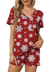 RUBZOOF Christmas Pajamas for Women Shorts Set