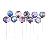 Sparko Sweets 10 Piece Big Bang Galaxy Lollipops Cosmo Designs in Space Foil Gift Pack Large Sphere, Handcrafted in USA, 1.5 Pounds
