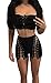 Jiujiuyi Women's Lace Up Stretchy High Waist Slim Shorts Pants Leggings