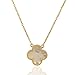 Handmade 18k Gold Brass Fashion Four Leaf Clover Necklace 18