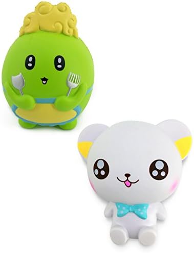 Squishies Slowing Rising - 2PCS White bear &amp; Green Cute New Style Dino, 25+ seconds Rising (New animal)