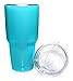 Aqua Blue Steel 30oz Vacuum Tumbler Cup, 30oz Insulated Steel Tumbler, Features Straw Holding Lid With Sliding Closure