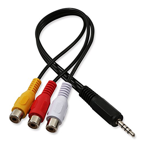 Onvian 3.5mm Male to 3 RCA Female AUX Jack Plug to AV Audio Adapter Cable Cord