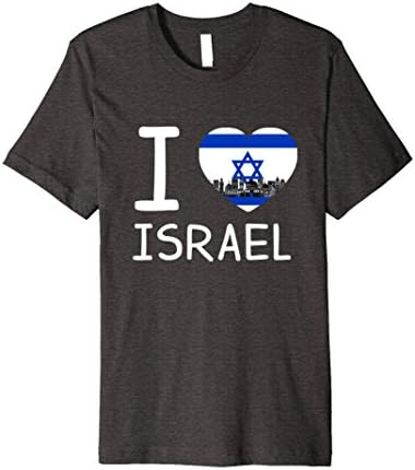 Men's I Love Israel T-Shirt Medium Dark Heather