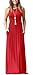 GRECERELLE Women's Casual Long Maxi Dresses with Sleeveless Red L