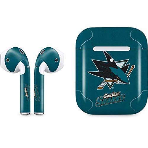 Skinit San Jose Sharks Distressed Apple AirPods 2 Skin - Officially Licensed NHL Audio Sticker - Thin, Case Decal Protective Wrap for Apple AirPods 2