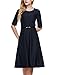 ANGVNS Audrey Hepburn A Line Office Fit and Flare Party Cocktail Dress With Belt