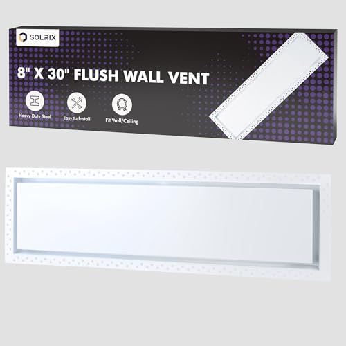 8x30 Air Vent Covers, Flush Wall Vent Covers Ceiling Vent Cover for Home | Heavy Duty Steel,Flush Mount,Paintable,Durable,Rustproof,Modern,Quiet,Easy Cleaning,Fixed,Screw Mount,for Home Renovator