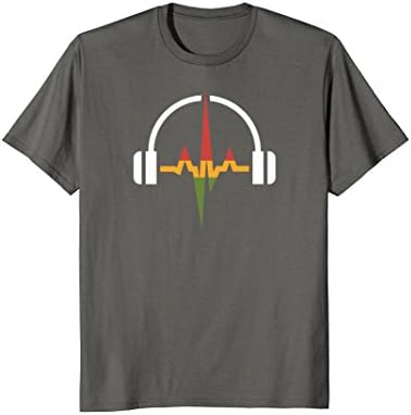 Mens Rasta Headphones And Music Wave T-shirt Large Asphalt