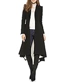HaoDuoYi Womens Slim Long Dovetail Turn-Down Collar Woolen Trench Coat Outwear(S,Black)